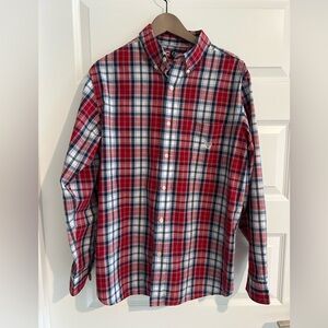 Chaps Men’s Plaid Shirt Red Blue Size L